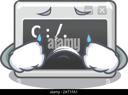 Sad of command window cartoon mascot style Stock Vector