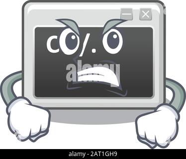 Command window cartoon character design having angry face Stock Vector