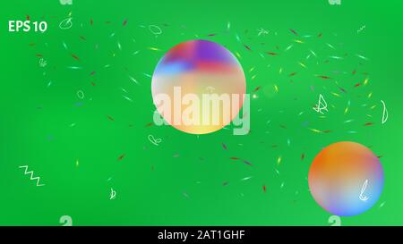 Background texture, texture. Pristine space fantasy. Elementary colorific illustration design. Green colored. Space background pattern. Colorful new s Stock Vector