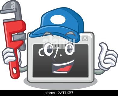 Cool Plumber command window on mascot picture style Stock Vector