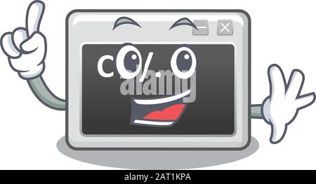 One Finger command window in mascot cartoon character style Stock Vector