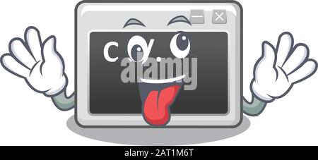 Command window Cartoon character style with a crazy face Stock Vector