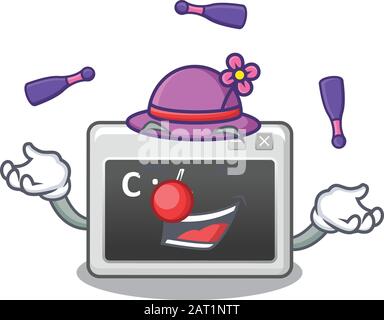 Smart command window cartoon character design playing Juggling Stock Vector