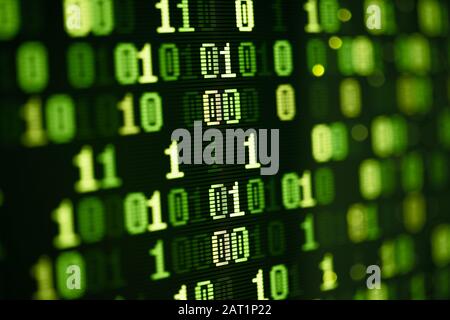 binary computer data abstract technology shot Stock Photo