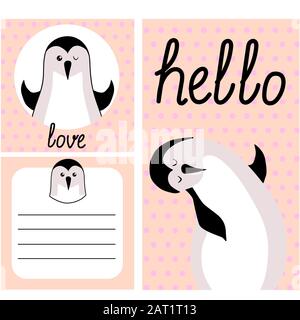 hand drawn doodle baby shower cards, brochures, invitations with zebra, hippo, mice, panda, bear, black panther. Cartoon animals background. Printable Stock Vector