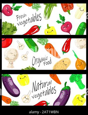 Realistic vector Vegetables with concept logo for Organic Shop on black background. Mock-Up template for Vegetal logo presentation. Vegan Organic Food Stock Vector