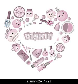 Kit for the design of natural cosmetics with seamless patterns and logos.. Stock Vector
