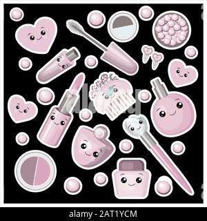 A set of packaging templates, stickers with textures for cosmetic products. Design template for flyer, cover, flyer, postcard for hotel, beauty salon Stock Vector