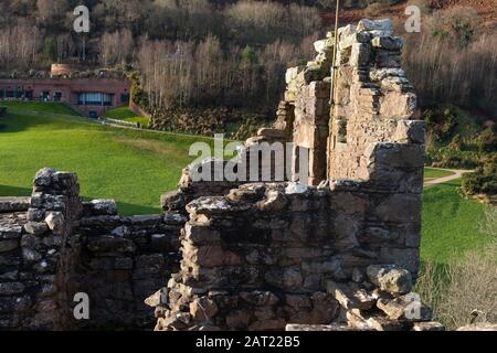 Urquhart Castle beside Loch Ness in the Highlands of Scotland Stock Photo