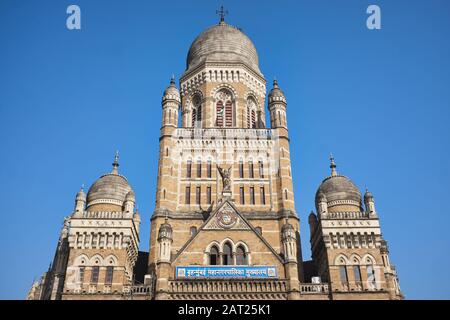 Partial view of BMC (Bombay Municipal Corporation) Building in Fort area, Mumbai, India Stock Photo