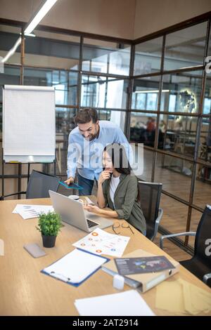 Two employees working on a new project Stock Photo