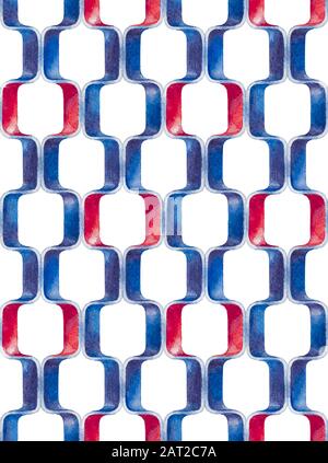 Vector blue watercolor abstract seamless pattern Stock Vector
