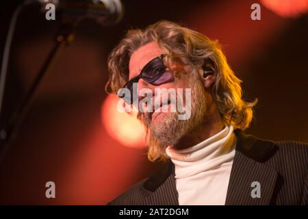 Alabama 3 in concert at the Barrowlands, in Glasgow, Scotland, UK, 14 December 2019. Alabama 3 are an English electronic band, founded in Brixton, London in 1995. Stock Photo