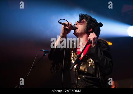 Alabama 3 in concert at the Barrowlands, in Glasgow, Scotland, UK, 14 December 2019. Alabama 3 are an English electronic band, founded in Brixton, London in 1995. Stock Photo