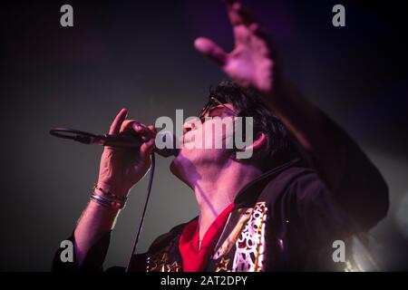 Alabama 3 in concert at the Barrowlands, in Glasgow, Scotland, UK, 14 December 2019. Alabama 3 are an English electronic band, founded in Brixton, London in 1995. Stock Photo