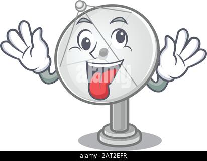 Satellite dish Cartoon character style with a crazy face Stock Vector