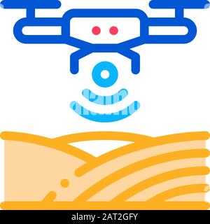 Drone Wi-Fi Signal Icon Vector Outline Illustration Stock Vector