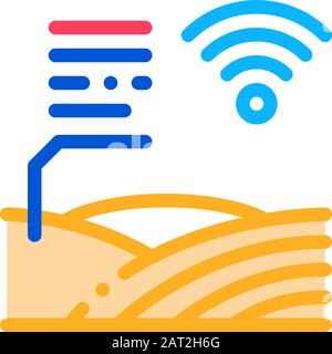 Smart Farm Icon Vector Outline Illustration Stock Vector