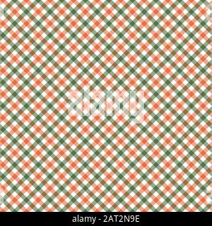 seamless green and red colored checkered table cloth pattern for background design Stock Vector