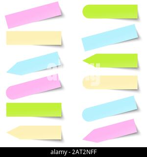 collection of different colored sticky notes with shadow Stock Vector