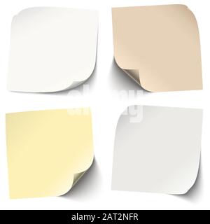 collection of different colored sticky notes with shadow Stock Vector