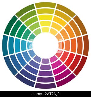 illustration of printing color wheel with different colors in gradations Stock Vector