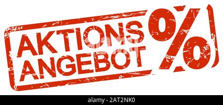 grunge stamp with frame colored red and text Aktionsangebot Stock Vector