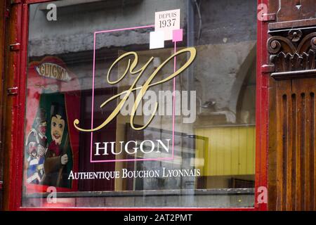 Chez Hugon, traditional Lyons bouchon, Lyon, Rhone, AURA Region, France Stock Photo