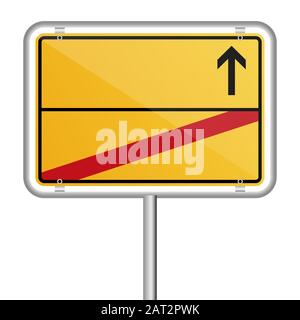 german town sign colored yellow with free copy space vector file Stock Vector