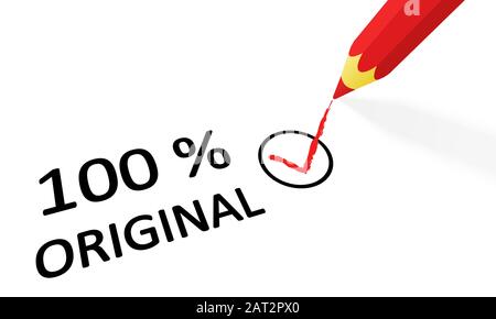 red pencil drawing hook and text 100% original Stock Vector