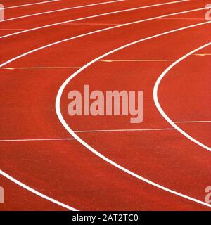Abstract closeup view of a red running track Stock Photo