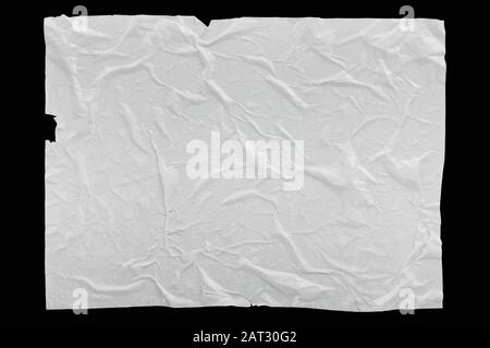 Wet crumpled glued paper for banner background or texture Stock Photo