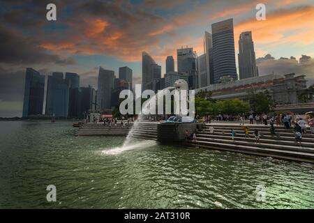 Singapore, The Merlion is the official mascot of Singapore, depicted as ...