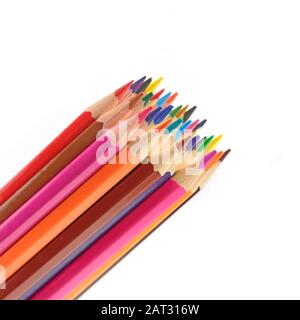 color pencils bunch isolated on white Stock Photo