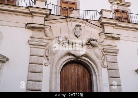 Rome, Italy - Dec 26, 2019: The Monster door on Zuccari Palace, Rome, Italy, Europe Stock Photo