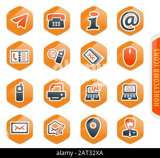Contact us icons set Stock Vector