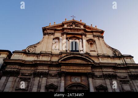 Rome, Italy - Dec 30, 2019: Church of St. Ignatius of Loyola at Campus Martius (Chiesa di Sant'Ignazio di Loyola), Piazza Sant'Ignazio Stock Photo