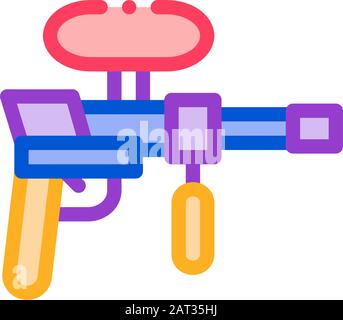 Paintball Gun Icon Vector Outline Illustration Stock Vector