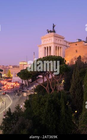 Rome, Italy - Jan 1, 2020: Altar of the Fatherland or Monumento Nazionale a Vittorio Emanuele II (National Monument to Victor Emmanuel II) in Rome, It Stock Photo
