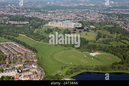 aerial view of Alexandra Park Cricket and Football Club Stock Photo