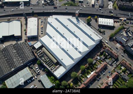 aerial view of B&Q New Malden in London Stock Photo