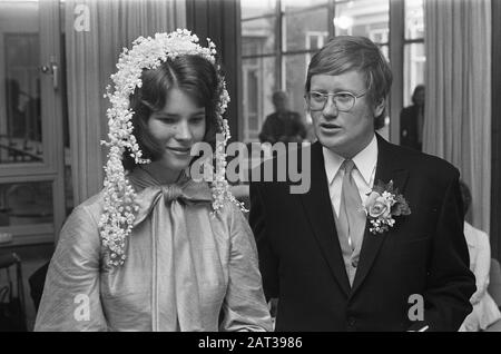 VVD-Fractielleader Hans Wiegel married to Pien Frederiks at Hoogeveen ...