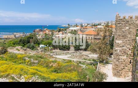 A UNESCO World Heritage Site, the Old Town of Byblos is one of the most important historical sites of Lebanon Stock Photo