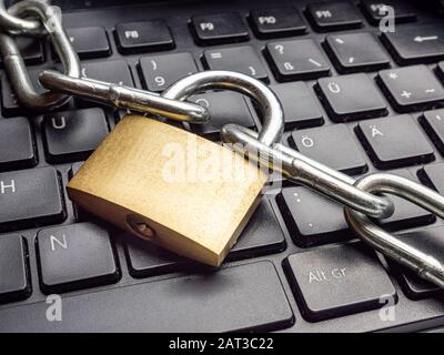 Internet security padlock background image Stock Photo