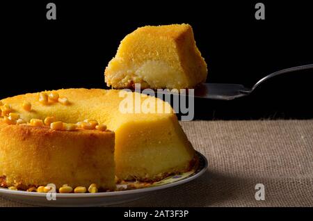 Bolo de Milho (corn cake) Stock Photo