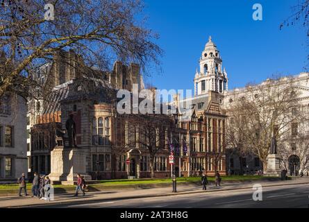 London, England / United Kingdom - 2019/01/28: Royal Institution of Chartered Surveyors - RICS - headquarters at the Parliament Square in the City of Westminster quarter of Central London Stock Photo