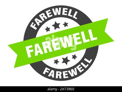 farewell sign. farewell round ribbon sticker. farewell tag Stock Vector ...