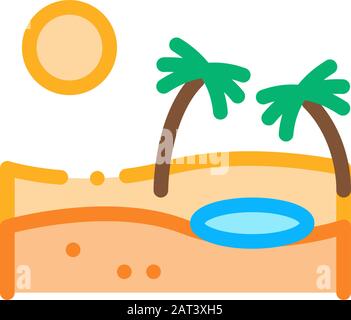 Sandy Landscape Icon Vector Outline Illustration Stock Vector Image ...