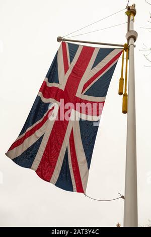 Westminster, UK. 30th Jan, 2020. As the UK prepares to leave the EU lots of Union Jack flags are out in Westminster, on The Mall and Parliament Square. Penelope Barritt/Alamy Live News Stock Photo