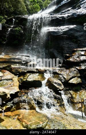 A view of the lower section of the Bridal Veil Falls at Leura, NSW Stock Photo